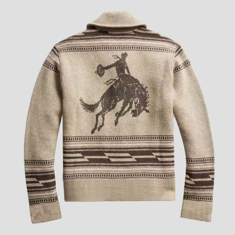 Tomasz | Kardigan żakardowy z kołnierzem