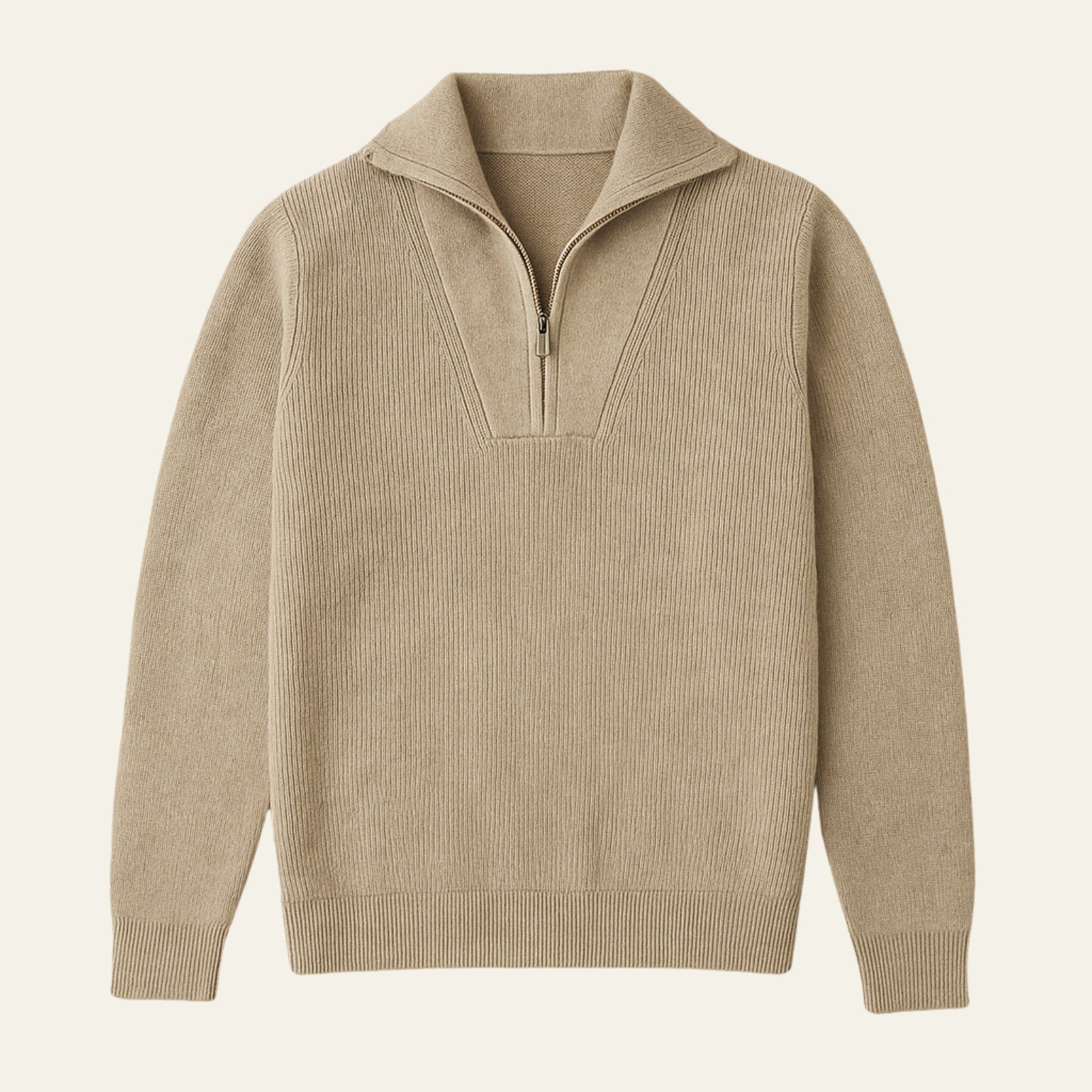 Konrad | Kaszmirowy Kardigan z Ćwierć-Zipem