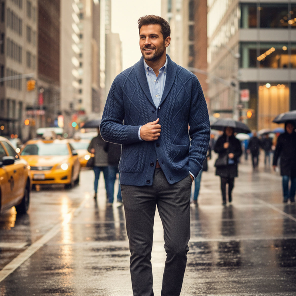 Kacper | Kardigan z kaszmiru premium