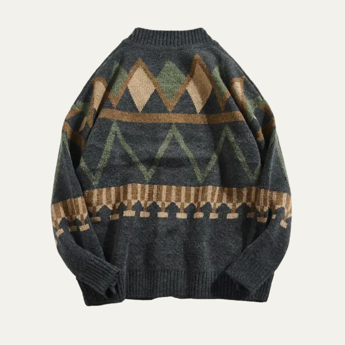 Bartosz | Kardigan vintage z geometrycznym wzorem