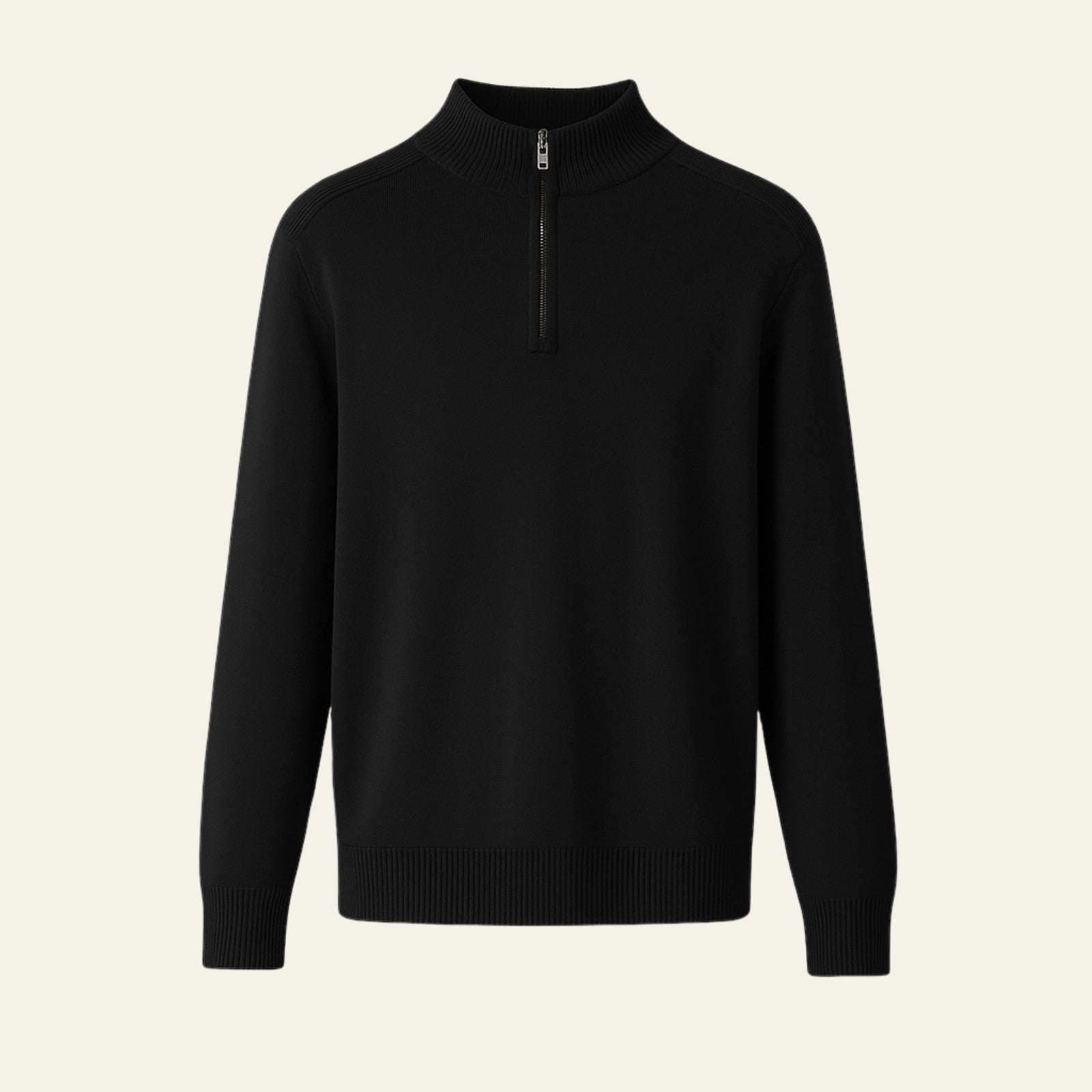 Artur | Wełniany Kardigan z Ćwierć-Zipem