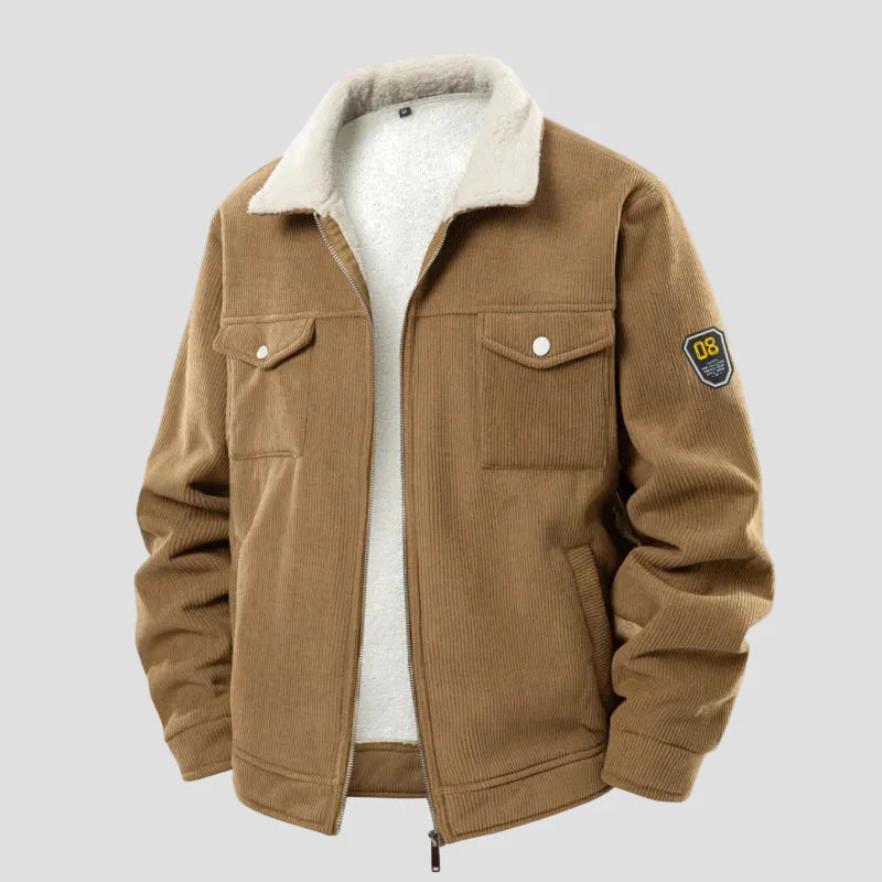 Rafał | Sztruksowa Kurtka Trucker z Podszyciem Sherpa