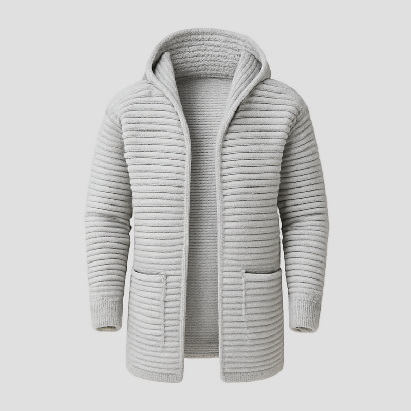 Aleksander | Kardigan średniej długości z kołnierzem stójką